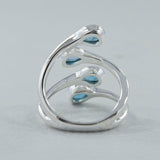 925 Silver Garnet Bypass Rings