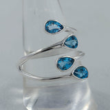 925 Silver Garnet Bypass Rings