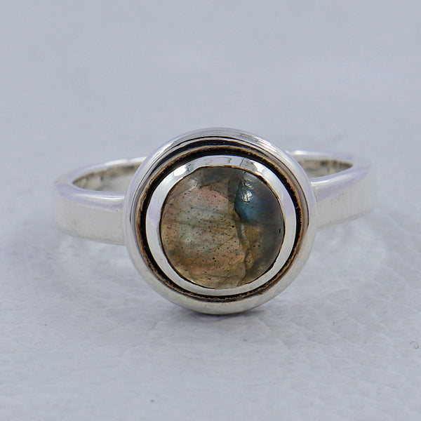 Natural Labradorite Silver Rings