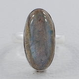 Natural Labradorite Silver Rings
