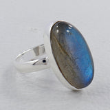 Natural Labradorite Silver Rings