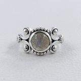Natural Labradorite Silver Rings