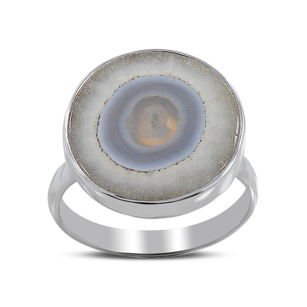 Solar Ice Quartz Silver Rings