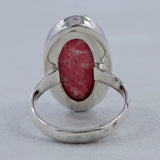 Natural Pink Thulite Silver Rings