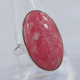 Natural Pink Thulite Silver Rings