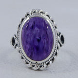 925 Sterling Silver Charoite Rings