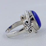 Natural Lapis Lazuli Silver Rings