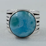 Natural Blue Larimar Silver Rings