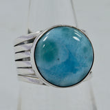 Natural Blue Larimar Silver Rings
