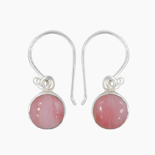 Pink Opal Silver Earrings