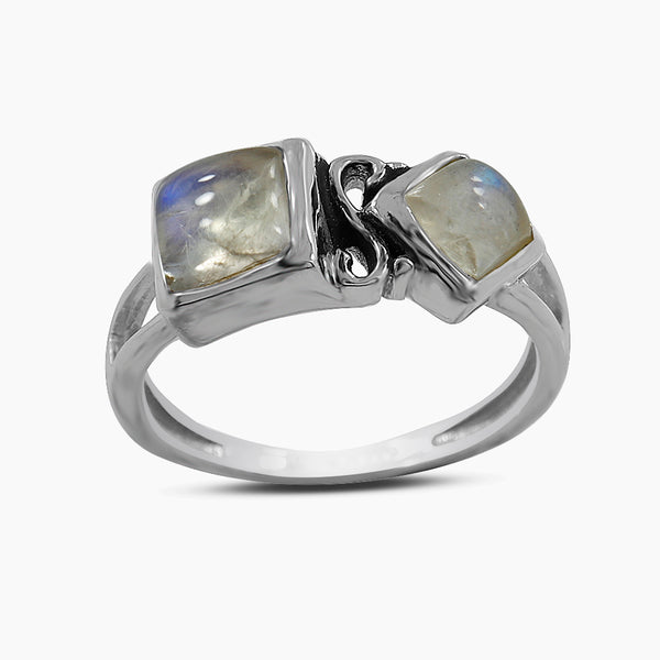 Flashy Moonstone Silver Rings