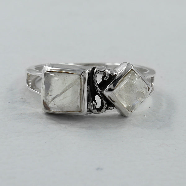 Flashy Moonstone Silver Rings