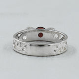 Natural Garnet Band Silver Rings