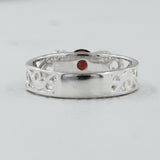 Natural Garnet Band Silver Rings