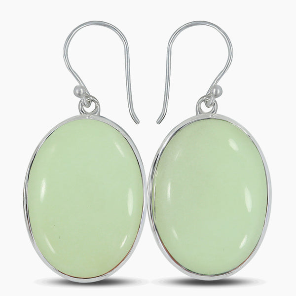 Lemon Chrysoprase Silver Earrings