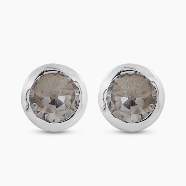Crystal Silver Studs Earrings