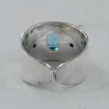 925 Silver Blue Topaz Rings