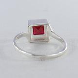 Natural Garnet Silver Rings