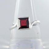 Natural Garnet Silver Rings