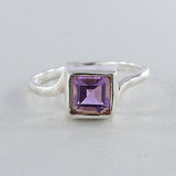 Natural Garnet Silver Rings