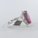 Natural Ruby Silver Rings