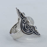Rainbow Moonstone Silver Rings