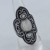 Rainbow Moonstone Silver Rings