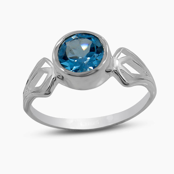 Blue Topaz Silver Rings