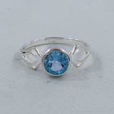 Blue Topaz Silver Rings