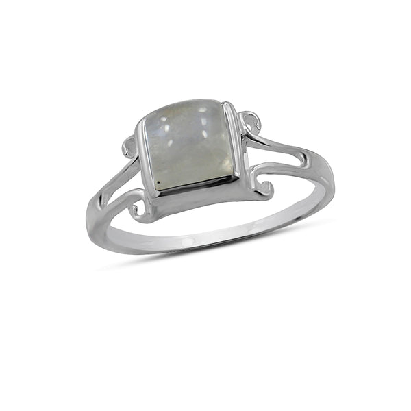 Rainbow Moonstone Silver Rings