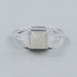Rainbow Moonstone Silver Rings