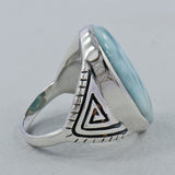 925 Sterling Silver Larimar Ring