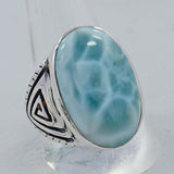 925 Sterling Silver Larimar Ring