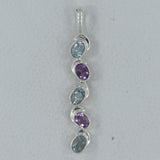 925 Silver Blue Topaz Pendants