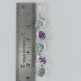 925 Silver Blue Topaz Pendants