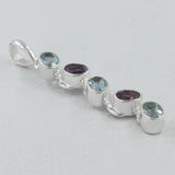 925 Silver Blue Topaz Pendants