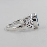 Natural Blue Topaz Silver Rings