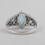Natural Blue Topaz Silver Rings