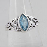 Natural Blue Topaz Silver Rings