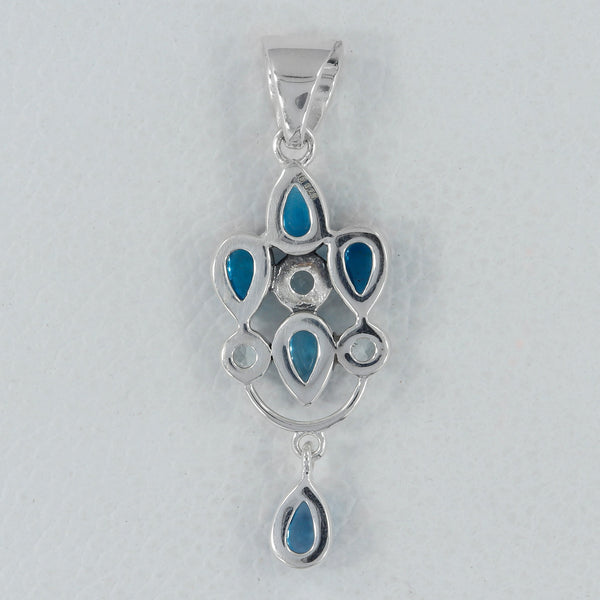 925 Sterling Silver Blue Topaz Pendants
