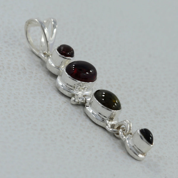 925 Silver Multi Tourmaline Pendants