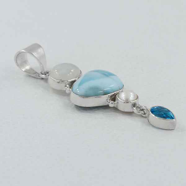 925 Sterling Silver Larimar Pendants