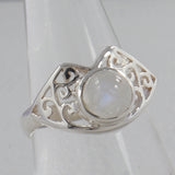 Rainbow Moonstone Silver Rings