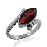 Marquise Amethyst Silver Ring