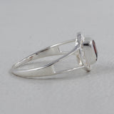 Natural Garnet Silver Rings