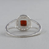 Natural Garnet Silver Rings