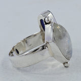 Rainbow Moonstone Silver Ring