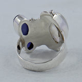 Rainbow Moonstone Silver Ring