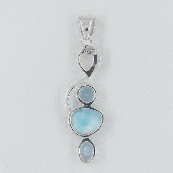 925 Sterling Silver Larimar Pendants
