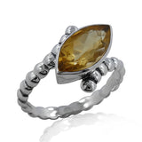 Marquise Amethyst Silver Ring